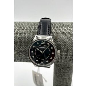 SWAROVSKI Black Leather Dreamy Silver  Women's Watch